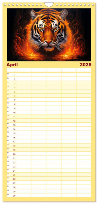 Jahr des Tigers - Porträts des chinesischen Tierkreiszeichens (CALVENDO Familienplaner 2026)