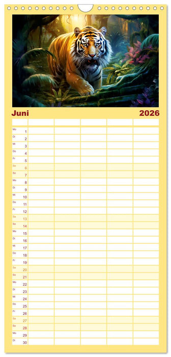 Jahr des Tigers - Porträts des chinesischen Tierkreiszeichens (CALVENDO Familienplaner 2026)