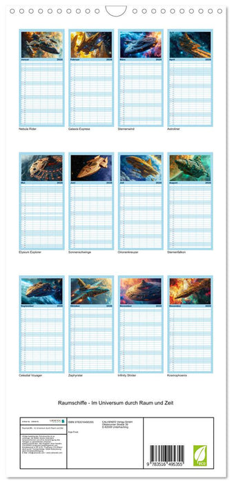 Raumschiffe - Im Universum durch Raum und Zeit (CALVENDO Familienplaner 2026)