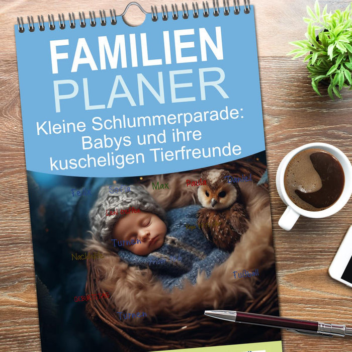 Kleine Schlummerparade: Babys und ihre kuscheligen Tierfreunde (CALVENDO Familienplaner 2026)