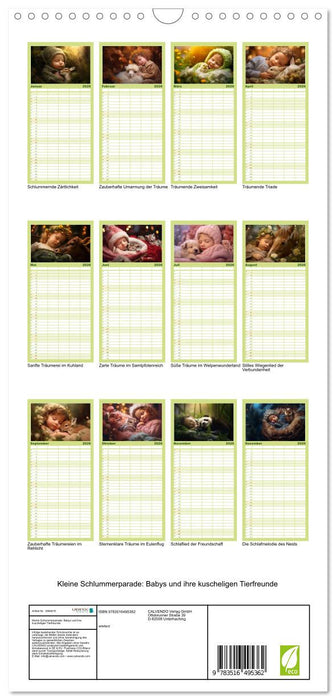 Kleine Schlummerparade: Babys und ihre kuscheligen Tierfreunde (CALVENDO Familienplaner 2026)