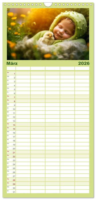 Kleine Schlummerparade: Babys und ihre kuscheligen Tierfreunde (CALVENDO Familienplaner 2026)