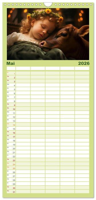 Kleine Schlummerparade: Babys und ihre kuscheligen Tierfreunde (CALVENDO Familienplaner 2026)