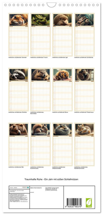 Traumhafte Ruhe - Ein Jahr mit süßen Schlafmützen (CALVENDO Familienplaner 2026)