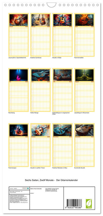 Sechs Saiten, Zwölf Monate - Der Gitarrenkalender (CALVENDO Familienplaner 2026)