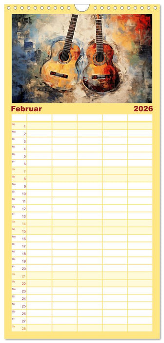 Sechs Saiten, Zwölf Monate - Der Gitarrenkalender (CALVENDO Familienplaner 2026)
