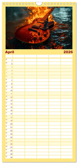Sechs Saiten, Zwölf Monate - Der Gitarrenkalender (CALVENDO Familienplaner 2026)