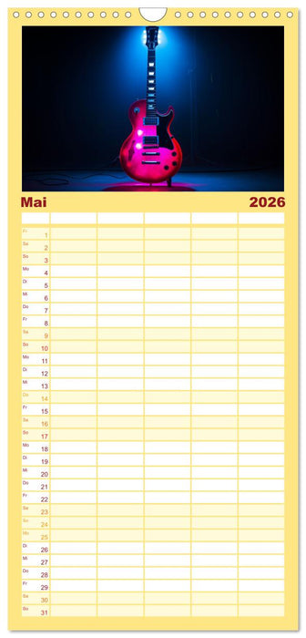 Sechs Saiten, Zwölf Monate - Der Gitarrenkalender (CALVENDO Familienplaner 2026)