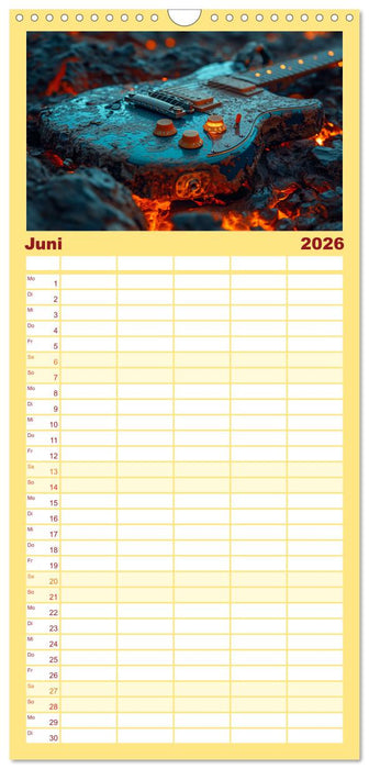 Sechs Saiten, Zwölf Monate - Der Gitarrenkalender (CALVENDO Familienplaner 2026)