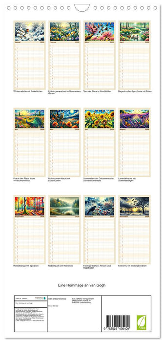 Eine Hommage an van Gogh (CALVENDO Familienplaner 2026)