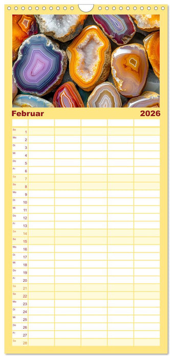 Achat-Rhapsodie - Farbige Flussläufe in Bandachaten und Quarz (CALVENDO Familienplaner 2026)
