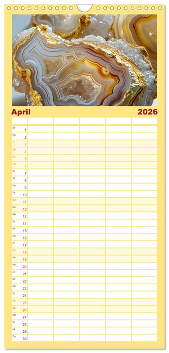 Achat-Rhapsodie - Farbige Flussläufe in Bandachaten und Quarz (CALVENDO Familienplaner 2026)