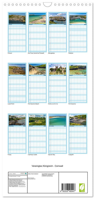 Vereinigtes Königreich - Cornwall (CALVENDO Familienplaner 2026)