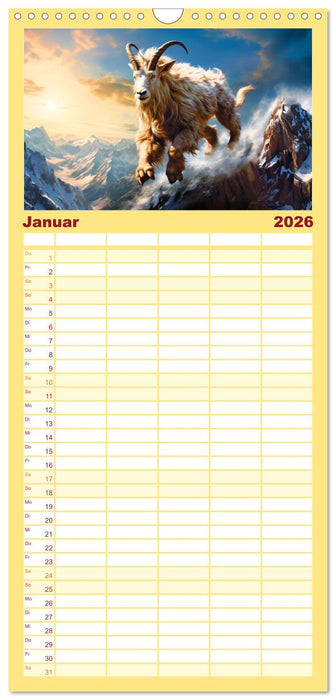 Sternzeichen-Kalender - Galaktische Porträts mit Datum (CALVENDO Familienplaner 2026)