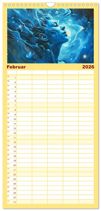 Sternzeichen-Kalender - Galaktische Porträts mit Datum (CALVENDO Familienplaner 2026)