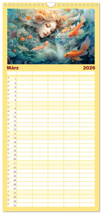 Sternzeichen-Kalender - Galaktische Porträts mit Datum (CALVENDO Familienplaner 2026)