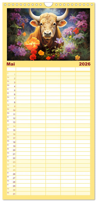 Sternzeichen-Kalender - Galaktische Porträts mit Datum (CALVENDO Familienplaner 2026)