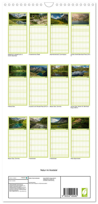 Natur im Aostatal (CALVENDO Familienplaner 2026)