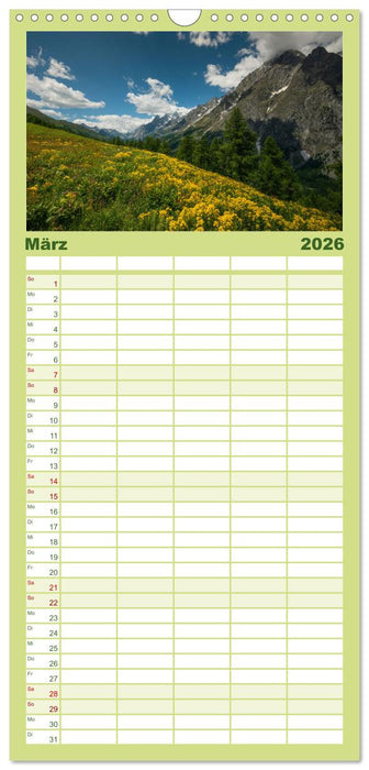 Natur im Aostatal (CALVENDO Familienplaner 2026)