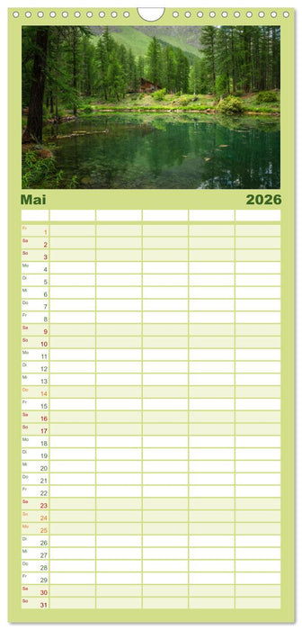 Natur im Aostatal (CALVENDO Familienplaner 2026)