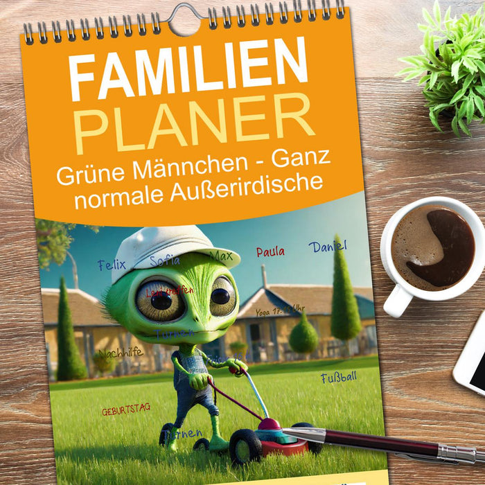 Grüne Männchen - Ganz normale Außerirdische (CALVENDO Familienplaner 2026)