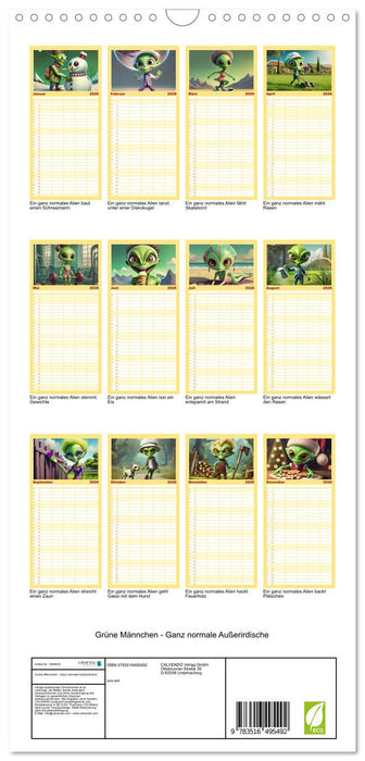 Grüne Männchen - Ganz normale Außerirdische (CALVENDO Familienplaner 2026)