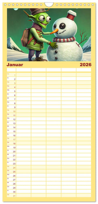 Grüne Männchen - Ganz normale Außerirdische (CALVENDO Familienplaner 2026)