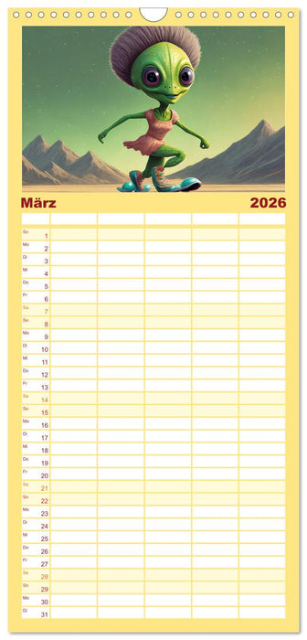 Grüne Männchen - Ganz normale Außerirdische (CALVENDO Familienplaner 2026)