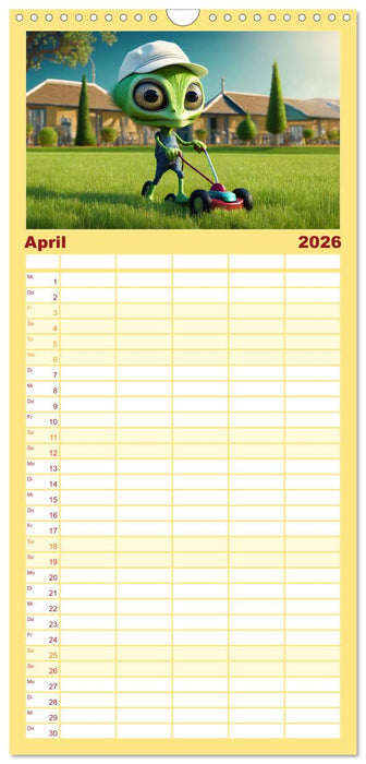 Grüne Männchen - Ganz normale Außerirdische (CALVENDO Familienplaner 2026)