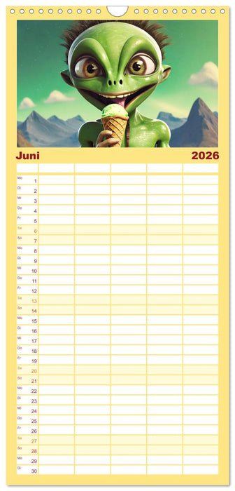 Grüne Männchen - Ganz normale Außerirdische (CALVENDO Familienplaner 2026)