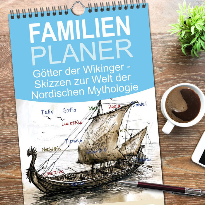Götter der Wikinger - Skizzen zur Welt der Nordischen Mythologie (CALVENDO Familienplaner 2026)