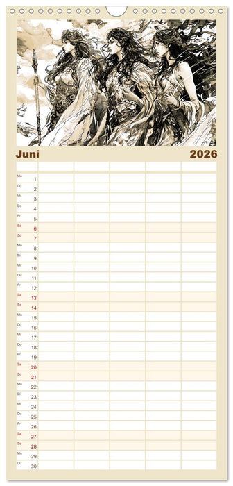 Götter der Wikinger - Skizzen zur Welt der Nordischen Mythologie (CALVENDO Familienplaner 2026)