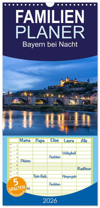 Bayern bei Nacht (CALVENDO Familienplaner 2026)