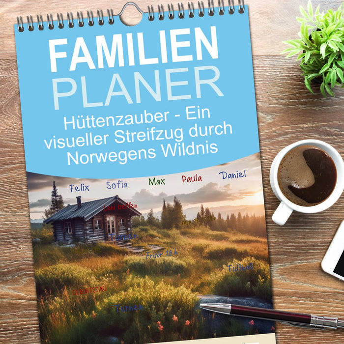 Hüttenzauber - Ein visueller Streifzug durch Norwegens Wildnis (CALVENDO Familienplaner 2026)