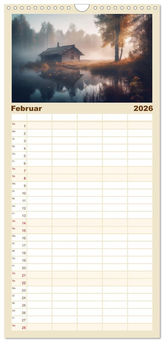 Hüttenzauber - Ein visueller Streifzug durch Norwegens Wildnis (CALVENDO Familienplaner 2026)