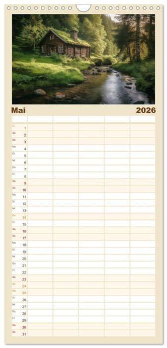 Hüttenzauber - Ein visueller Streifzug durch Norwegens Wildnis (CALVENDO Familienplaner 2026)