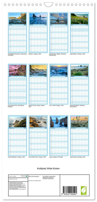 Kraftplatz Wilde Küsten (CALVENDO Familienplaner 2026)