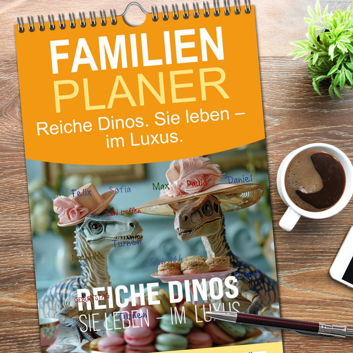 Reiche Dinos. Sie leben – im Luxus. (CALVENDO Familienplaner 2026)