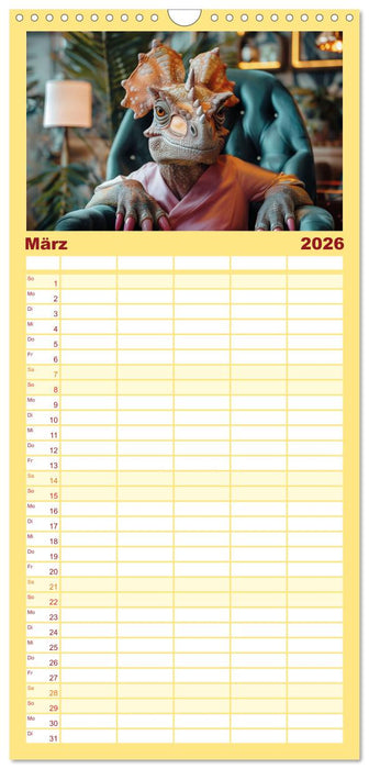 Reiche Dinos. Sie leben – im Luxus. (CALVENDO Familienplaner 2026)