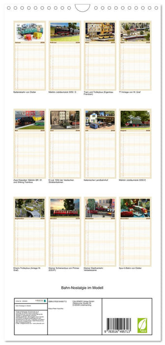 Bahn-Nostalgie im Modell (CALVENDO Familienplaner 2026)