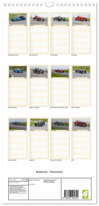 Bergrennen – Klausenpass (CALVENDO Familienplaner 2026)