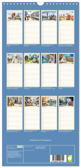 Eisbär Eik auf Europareise (CALVENDO Familienplaner 2026)