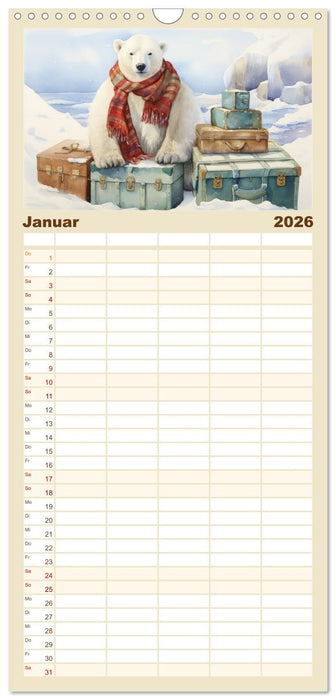 Eisbär Eik auf Europareise (CALVENDO Familienplaner 2026)