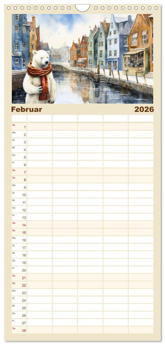 Eisbär Eik auf Europareise (CALVENDO Familienplaner 2026)