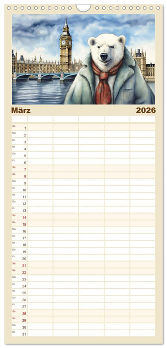 Eisbär Eik auf Europareise (CALVENDO Familienplaner 2026)