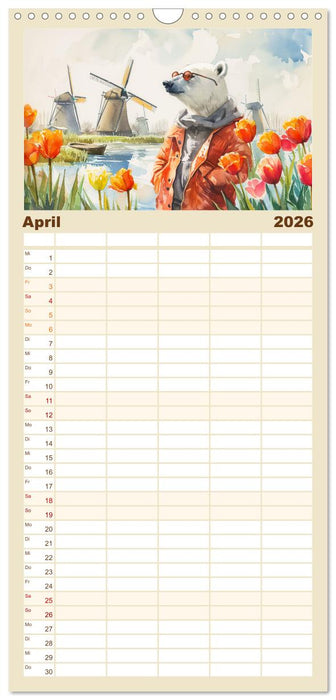 Eisbär Eik auf Europareise (CALVENDO Familienplaner 2026)