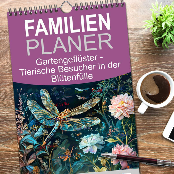 Gartengeflüster - Tierische Besucher in der Blütenfülle (CALVENDO Familienplaner 2026)