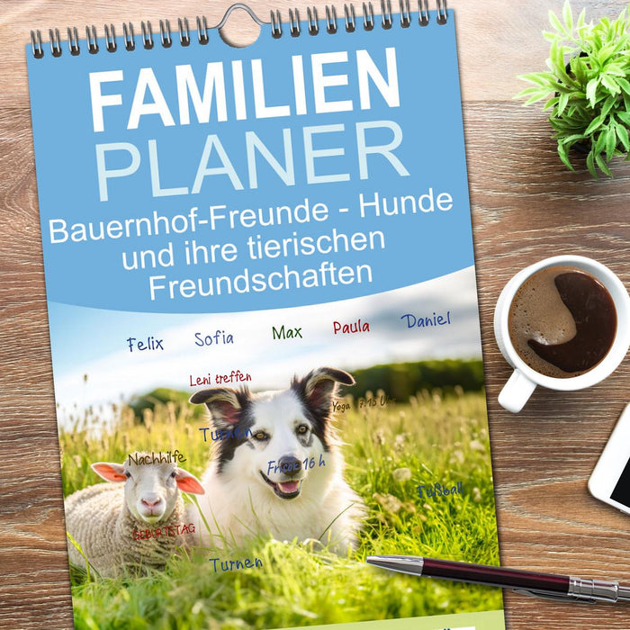 Bauernhof-Freunde - Hunde und ihre tierischen Freundschaften (CALVENDO Familienplaner 2026)