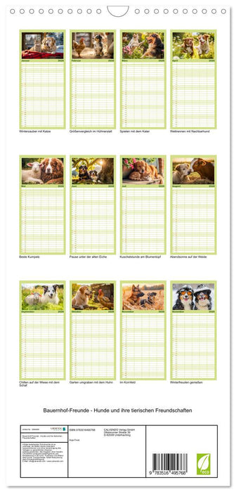 Bauernhof-Freunde - Hunde und ihre tierischen Freundschaften (CALVENDO Familienplaner 2026)