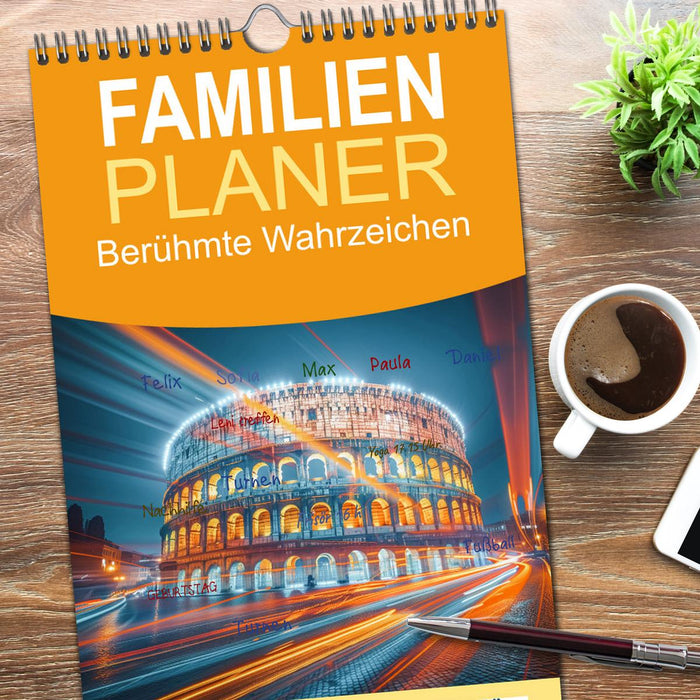 Berühmte Wahrzeichen (CALVENDO Familienplaner 2026)